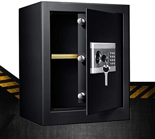 金庫家庭用 ショッピング 電子金庫 小型 42l 45cm 中棚付きa4ファイル対応 安全キャビネット 鋼制耐火テンキー式 店に適し 家庭 旅館 アラーム付き デジタル金庫 緊急キーでロック解除 事務所 壁に固定可能