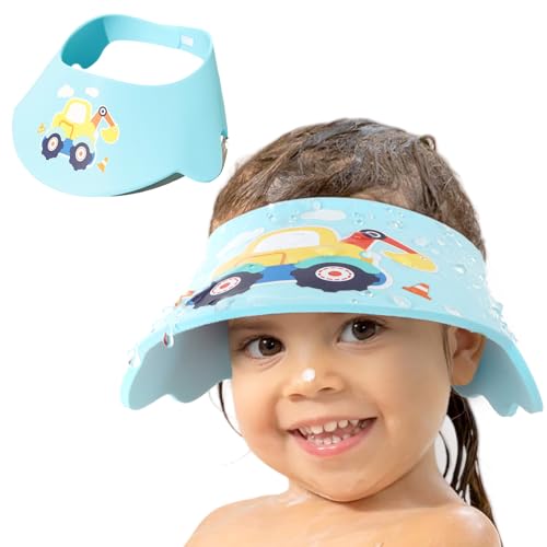 LADES Baby Shower Caps Shield - Adjustable Kids Bath Visor Hat Shampoo Washing Hair Protection Soft Cartoon for Toddler
