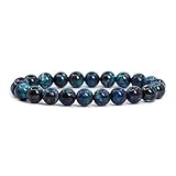 Handmade Gem Semi Precious Gemstone 8mm Round Beads Stretch Bracelet 7