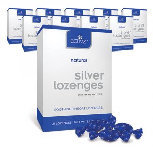 Activz Silver Throat Lozenges with honey & mint - 10 pack