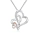 MEDWISE Three Generations Necklace for Grandma Gifts Jewelry S925 Sterling Silver Grandmother Mom Granddaughter Mothers Day Necklace Jewelry Birthday Gifts Rose Gold Tone Infinity Love