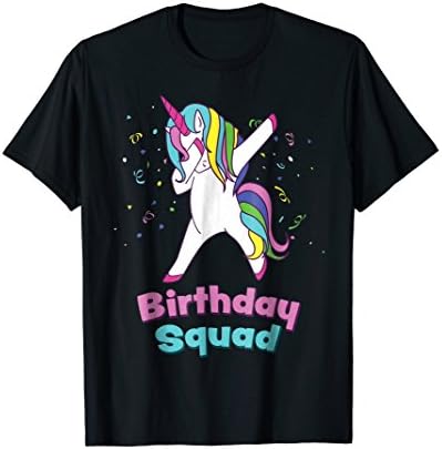 Birthday Squad Dabbing Unicorn Party Shirt