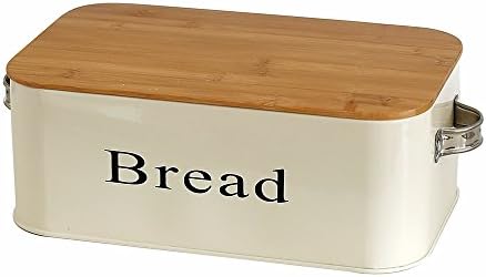 Huayoung Multipurpose Coated Steel Large-capacity Bread Box with Bamboo Lid (Large)
