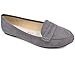 Greatonu Women's Faux Suede Comfort Slip-on Penny Loafer Flat Shoes