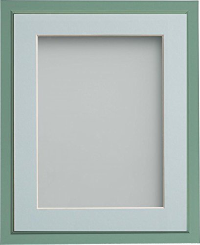 Frame Company Drayton Range 8 x 8-inch Green Picture Photo Frame with Light Blue Mount For Image Size 5 x 5-inch