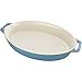 STAUB Ceramics Oval Baking Dish, 14.5-inch, Rustic Turquoise