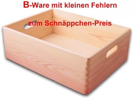 B-Ware, caja abierta/madera con mango de madera sin tratar, Gr, 2: Amazon.es: Hogar