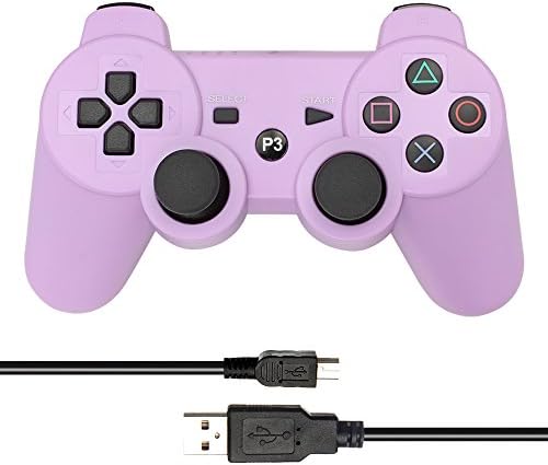 HBetterTech Wireless Bluetooth Game Controller for PlayStation 3, PS3 Controller Six Axis Dualshock (Purple)
