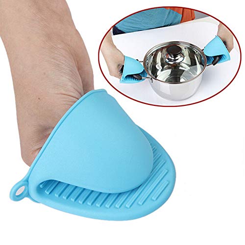 Scettar Mini Oven Mitt, Silicone Pot Holder Cooking Finger Protector Pinch Grips Heat Resistant for Kitchen Cooking & Baking, 2 Pairs  - Thumbnail 5