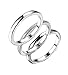 JOERICA White 3Pcs 2mm Stainless Steel Women's Stackable Eternity Ring Band Engagement Wedding Ring Set 6