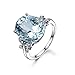 Meolin Rhinestone Butterfly Ring Natural Topaz Stone Crystal Engagement Ring Charm Gemstone Ring Women Jewelry, Sea Blue,Size 8