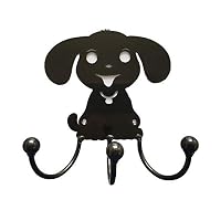 Coat Hooks,Key Hooks,Wall Mounted,Decorative Key Hanger Organizer for Coat, Bags, Keys, Umbrella,Leash Grey(3 Hooks） (Dog)