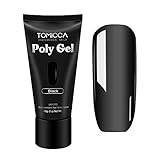 TOMICCA 60ML Polygel Nail Builder Poly Gel Nail Extension Gel Nail Enhancement Nail Thickening Solutions (Night Black)