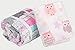 Fall Sale! Flannel Receiving Blankets Large Soft Organic Cotton Swaddling Blankets Baby Girl Set 2, Owl Cat Pink White