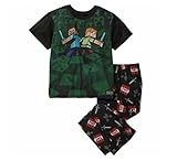 Minecraft Boy's Green 2 Piece Short Sleeve Pajama Set