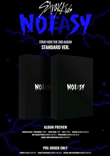 STRAY KIDS - NOEASY Standard Version-[Random-one type] The 2nd Album+Photobook+Pre-Order Benefit+Folded Poster+Bonus (5 photocards)