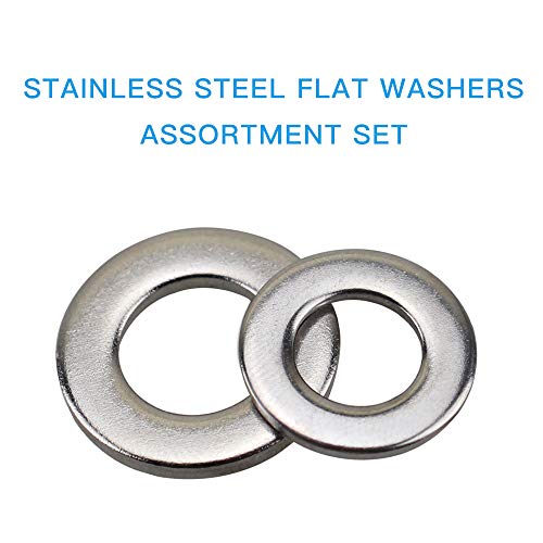 SZHKM 550PCS Flat Washers for Screws, 304 Stainless Steel Metric Washer
