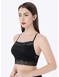 4 piezas de encaje Bralette de cuello alto Bralette Cami Encaje Sujetador de encaje media Camisola Bandeau para las mujeres las niñas de uso