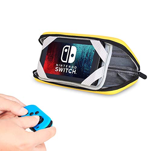 Jingdu Carrying Case Compatible with Nintendo Switch - Protective Hard Shell Portable Travel and Storage Carry Case Bag for Nintendo Switch Console & Accessories (Pikachu)