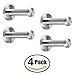 FUNJIA Unleaded Stainless Steel Wall-Mount Bath Robe Towel Hook, Brushed Finish, 2.75-Inch, 4 Pieces