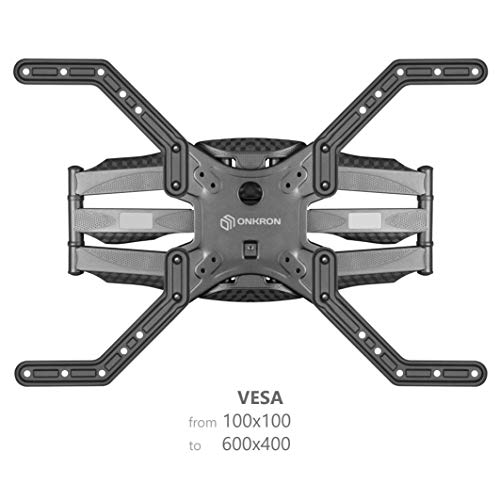 ONKRON TV Mount Wall Bracket Full Motion Articulating Arm for 39 to 65-Inch LED LCD Flat Panel TV Screens Tilt Swivel Black M5L (Renewed)