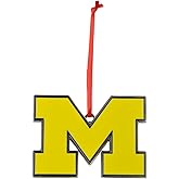 Michigan Wolverines Block M Metal Christmas Ornament