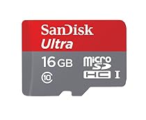 SanDisk Ultra 16GB Ultra Micro SDHC UHS-I/Class 10 Card with Adapter (SDSQUNC-016G-GN6MA)