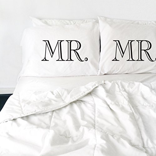 Oh, SusannahMR MR Pillowcase - Standard Size Pillowcase Set (2 20x30 inch, Black) Gay Couples Pillowcases, Romantic Gift