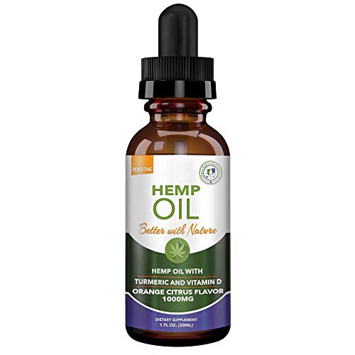 Hemp Oil 1000mg with Turmeric & Vitamin D Inflammaton, Mood