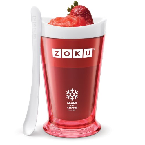 Zoku Slush and Shake Maker, Compact Make and Serve Cup with Freezer Core Creates Single-serving Smoothies, Slushies and Milkshakes in Minutes, BPA-free, Red