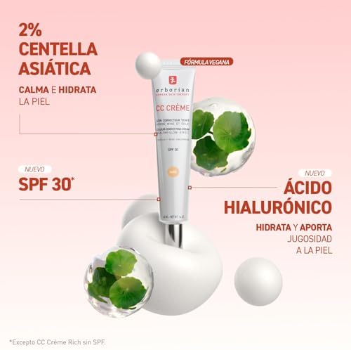 - CC Crème con Centella Asiática - Crema Facial Iluminadora de Alta Definición y Maquillaje - Protección Solar SPF 30 - Cosmética Coreana - Doré 15ml