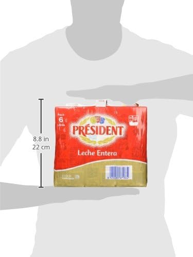 - Leche Président Entera, Leche Natural de Galicia, Fuente de Calcio y Proteínas,Sin Gluten, Bienestar Animal, Pack 6 x 1 L
