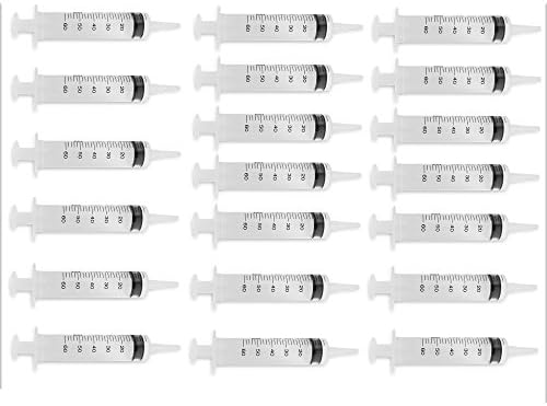 EXELint 60 ml Dispsable Sterile Syringes (20 Pack), 50 ml to 60 ml Medical Grade Catheter Tip Syringe