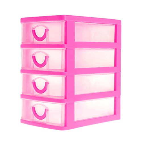 Misright 2/3/4/5-Tier Mini Desktop Organizer Drawer Type Storage Box Jewelry Headdress Drawer Desk (HP4)