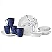 Corelle 16 Piece Lightweight and Chip Resistant Livingware Dinnerware Set, Lia Blue