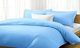 Millenium 1600 Series 4 Piece Dobby Stripe Sheet Set. (4 Sizes, 9 Colors) (King, Light Blue)
