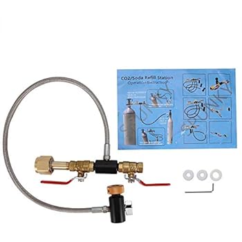 G1/2 CO2 Cylinder Refill Adapter, Soda Maker Accessories For Filling Tank(24inch, With Gauge)