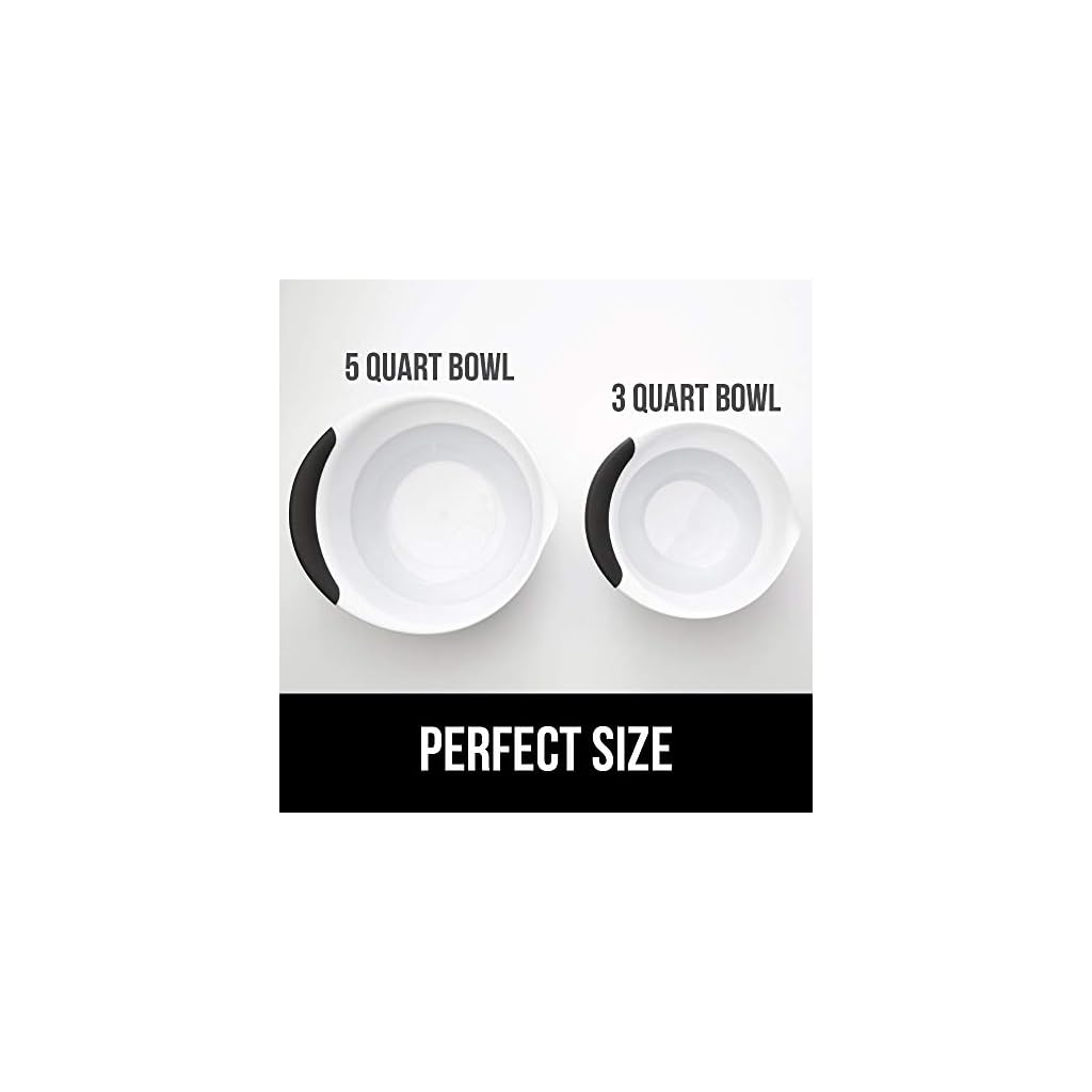 Gorilla Grip Mixing Bowls Set of 2, Slip Resistant Bottom, Includes 5