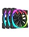 NZXT AER RGB 140mm Fan Triple Pack - 3X 140mm PWM Fan, 500-1500 RPM, Designed for Hue+ Lighting Hub, CAM-Powered - RF-AR140-T1