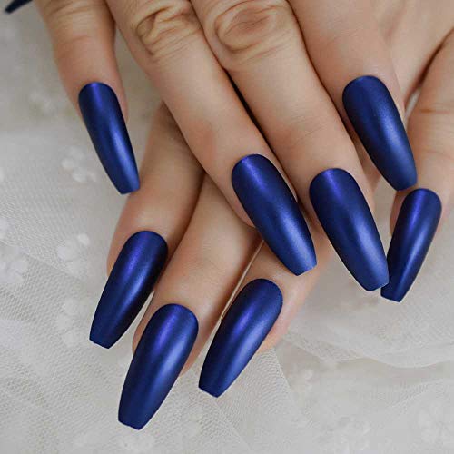 EDA LUXURY BEAUTY DARK BLUE MATTE ULTIMATE GLAMOROUS DESIGN Press On Gel Glitter Artificial Nail Tips Acrylic Extreme False Nails Extra Long Ballerina Ballet Coffin Square Super Fashion Fake Nails 3 EDA LUXURY BEAUTY DARK BLUE MATTE ULTIMATE GLAMOROUS DESIGN Press On Gel Glitter Artificial Nail Tips Acrylic Extreme False Nails Extra Long Ballerina Ballet Coffin Square Super Fashion Fake Nails