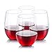 Vinostar Stemless Wine Glasses -100% Tritan- Premium Quality Glassware -BPA Free, Shatterproof, Unbreakable Plastic Crystal Clear Wine Tumbler Glasses- Dishwasher Safe -16 Oz- Set of 4 in a Gift Box
