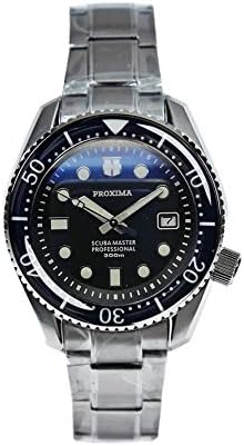 PROXIMA 44MM Black Dial Ceramic Rotating Bezel Sapphire Glass 300M Waterproof Stainless Steel NH35 Automatic Movement Men's Diving Watch
