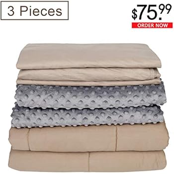 YEMYHOM 100% Breathable Weighted Blanket with 2-Pieces Removable Duvet Covers for Different Temperature Needs | Heavy Blankets Adult 20 lbs 60