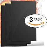 Griller PRO Grill Mats Set of 3 - High Quality, Thick, Non-Stick, Heat Resistant, Dishwasher Safe and Reusable - For Use On Gas, Charcoal and Electric BBQ Grills - Lifetime Guarantee