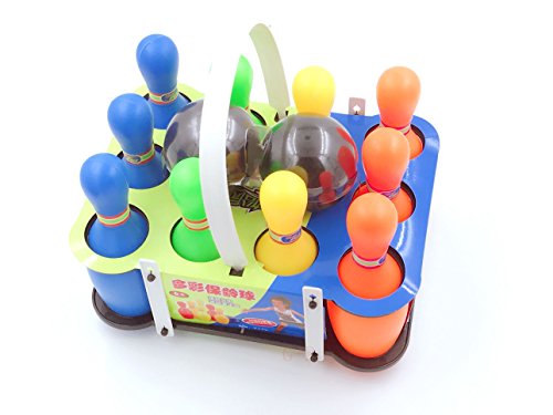 image for Xing-Rui 10 Pin Multi-Color Deluxe Plastic Bowling Set for Kids with S