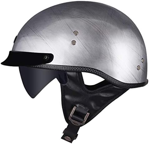 多色可選 ハーフヘルメット バイククルーザーチョッパーモペットスクーターatvダブルdバックル 日