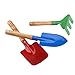 NUOLUX Outdoor Garden Tools Set Rake Shovel Kids Beach Sandbox Toy 3pcs