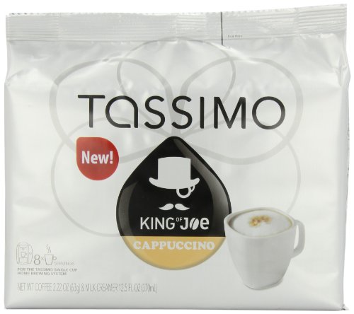 Tassimo king of joe, cappuccino, 8 servings