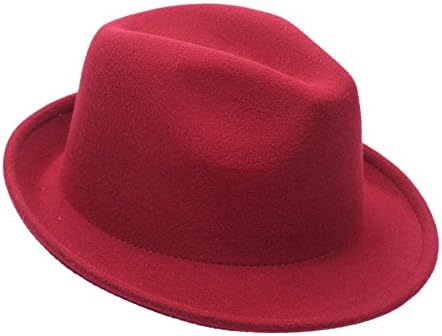 ALFEEL Winter Korean Fashion Hats - Adult Unisex RetroFashionCloche Beanies Top Hat- Felt and Worsted (Wine Red)