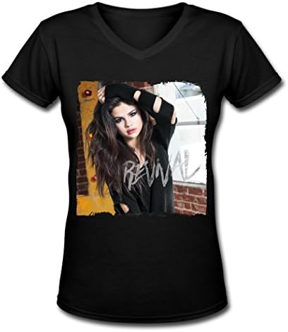 Selena Gomez Sexy Poster 2016 Women's Summer V-neck shirt M
